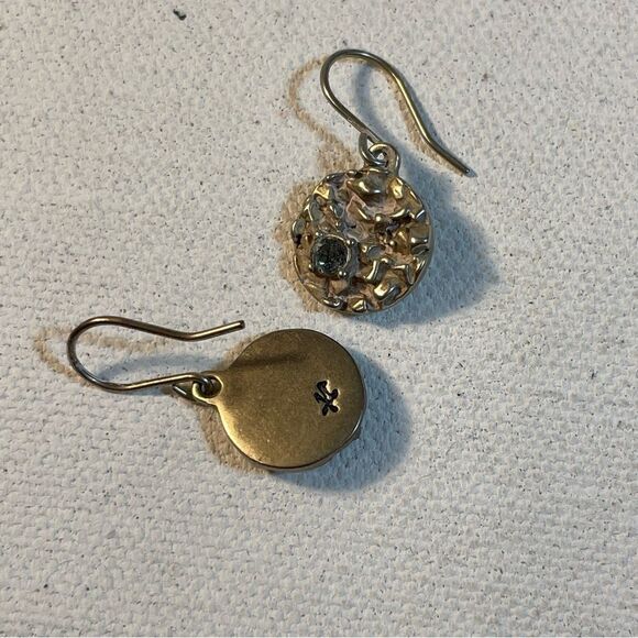 Druzy Drop Earrings artist signed with crystal set in druzy form - Picture 3 of 8